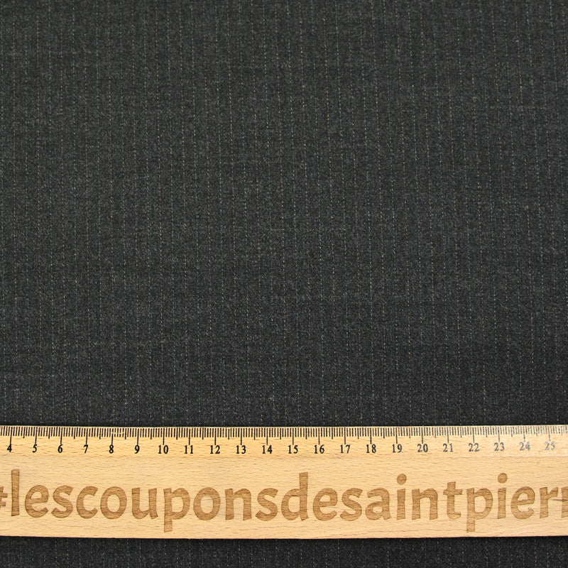 Tissu tailleur laine mélangée rayé vert et orange