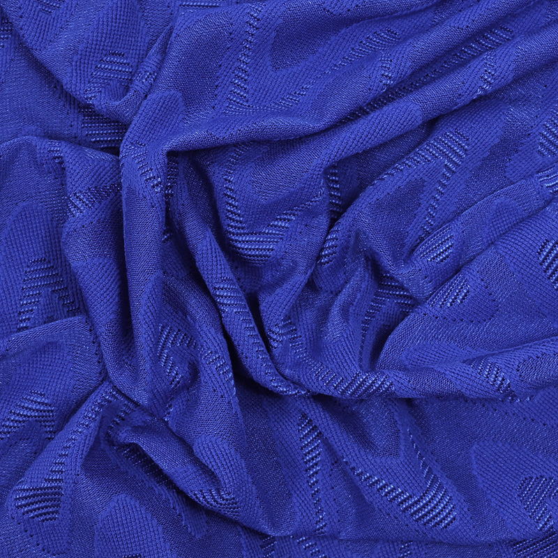 Maille fine polyester ondulations bleu