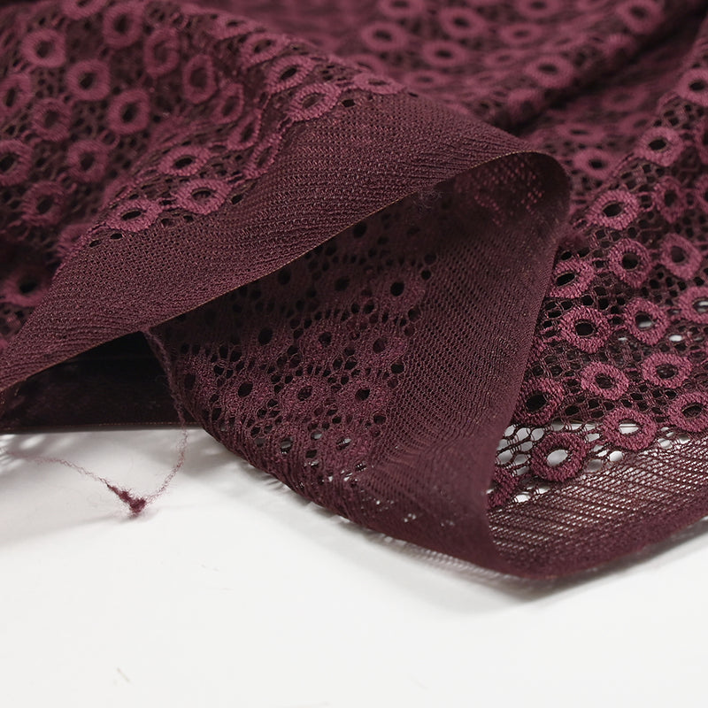 Dentelle polyester ovale rouge bordeaux