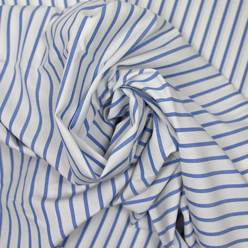 Striped cotton Lola Blue White background