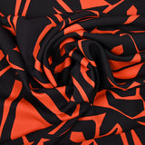 Heavy crêpe printed labyrinth orange