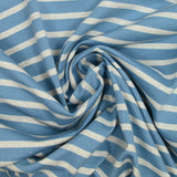 White striped cotton jersey blue sky background