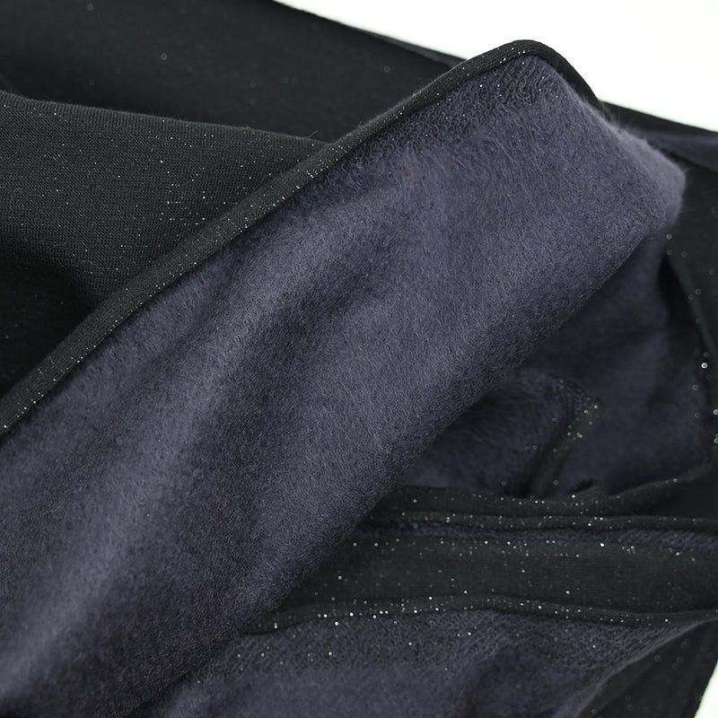 Molleton de coton lurex french terry doux noir
