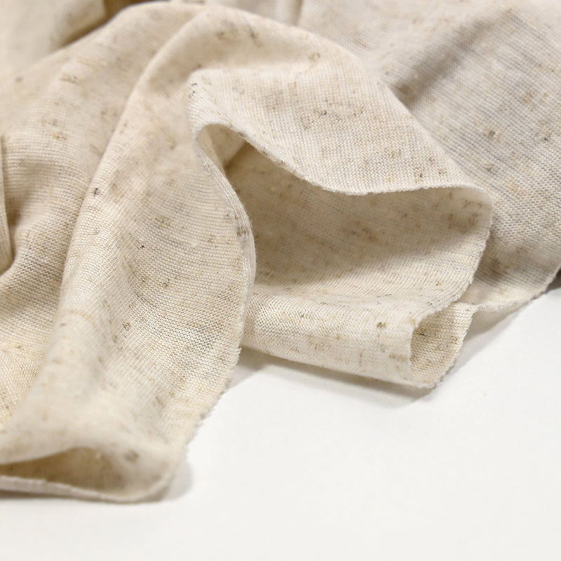 Jersey de coton moucheté beige