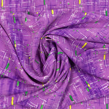 Microfibre imprimée polyester rectangle fond parme et violet