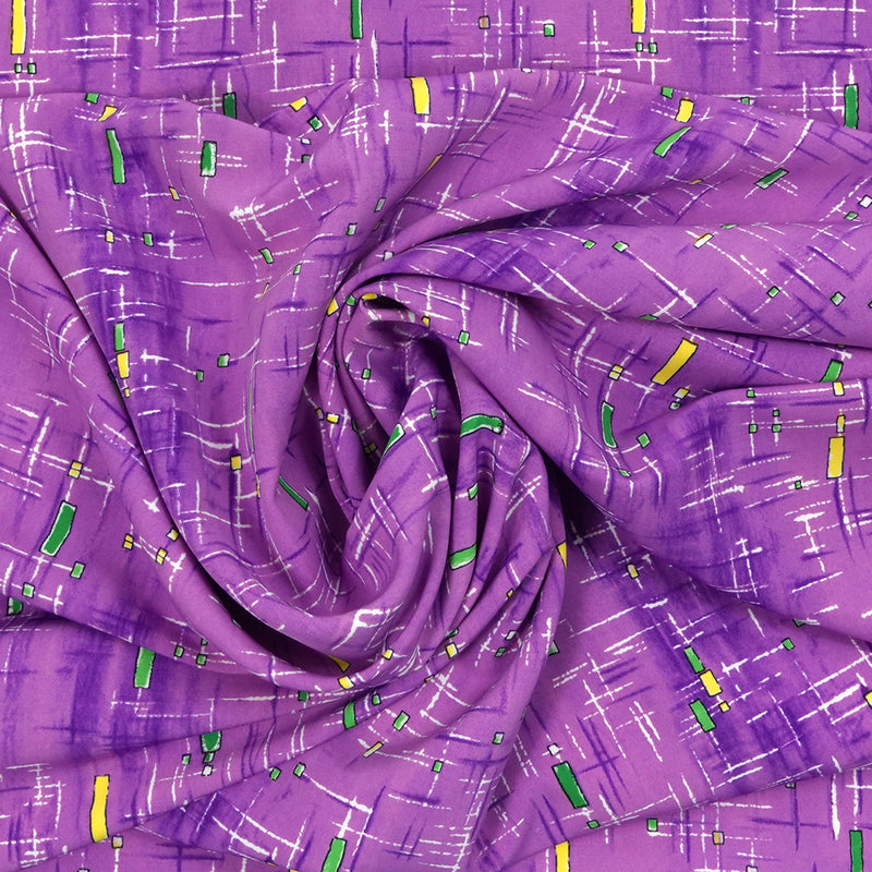 Microfibre imprimée polyester rectangle fond parme et violet