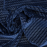 Velours de polyester jacquard horizon bleu foncé