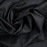 Tissu tailleur 100% laine prince-de-galles noir, bleu fond gris foncé
