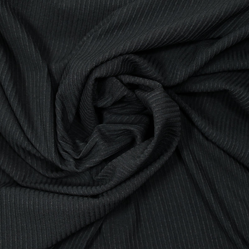 Anthracite gray ribbed cotton mesh