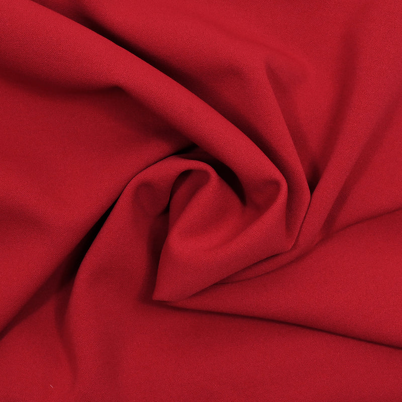 Crêpe de polyester envers jersey rouge