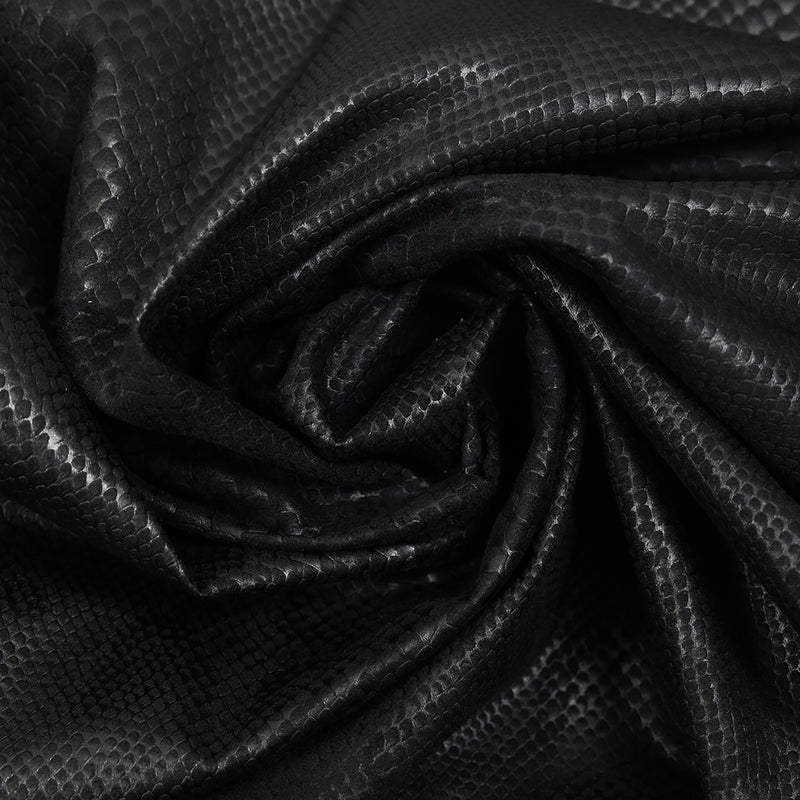 Velours polyester effet serpent fond noir