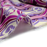 Sergé satin de polyester arts décoratifs violet et écru
