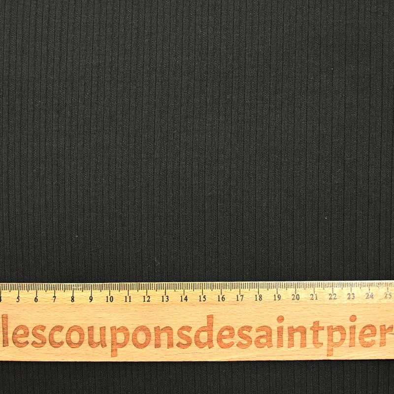 Jersey de polyester côtelé noir