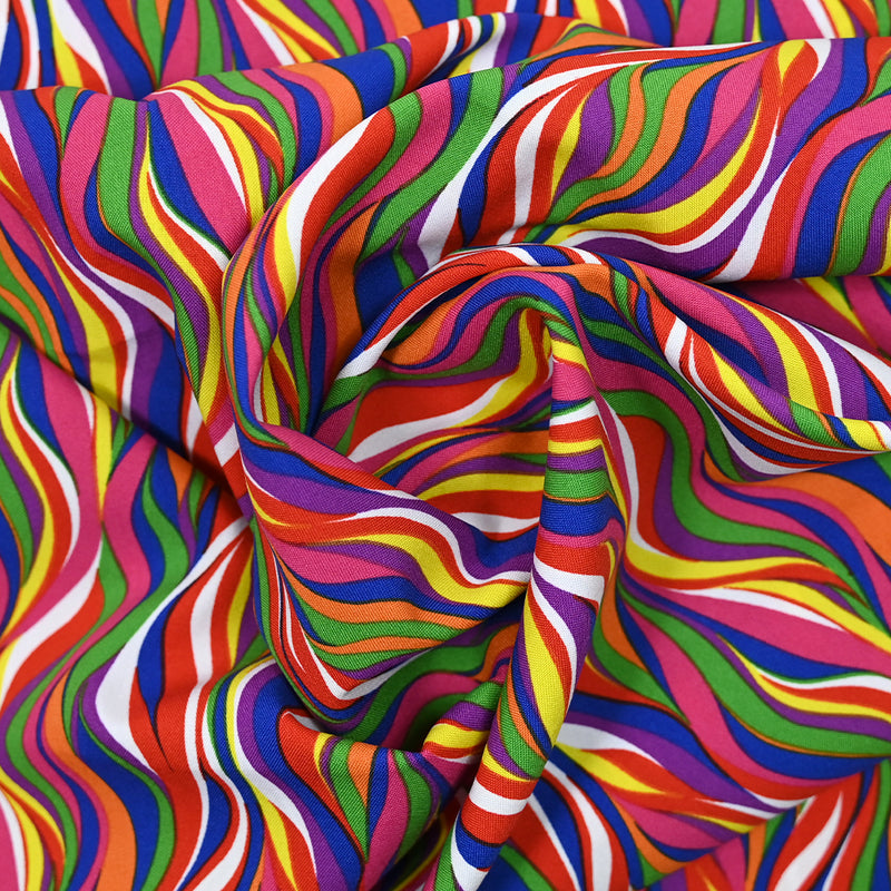 Tissu carnaval polyester sucrerie multicolore