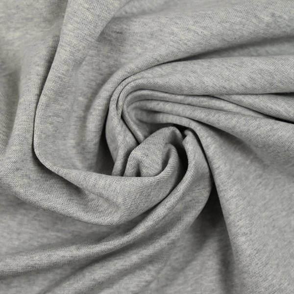 Jersey de coton interlock gris chiné