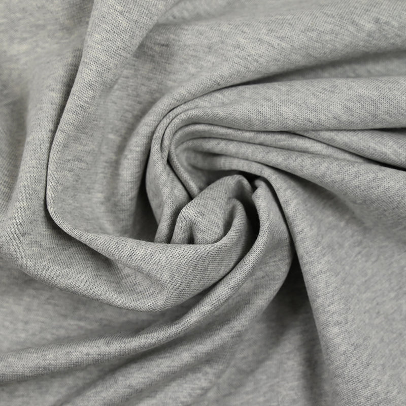 Jersey de coton interlock gris chiné