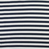 Striped polyviscose jersey 13 mm navy and white