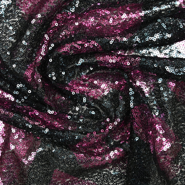 Tulle Sequin Leny Fucsia y fondo negro azul