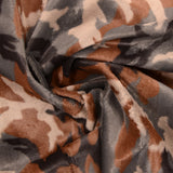Velours de coton poils mi-longs camouflage marron et gris