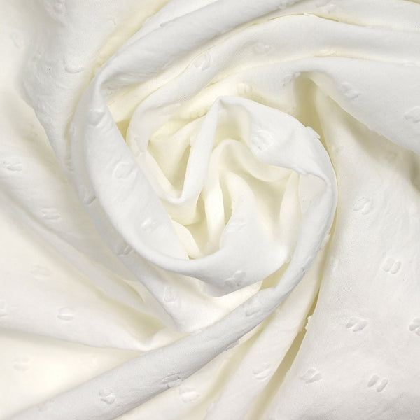 Popeline de viscose plumetis blanc