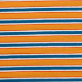 Rayas azules de jersey de algodón y fondo de sol amarillo naranja
