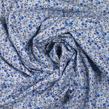Coton imprimé s'épanouir bleu, blanc et vert