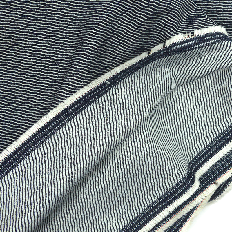 Jean's coton jacquard souple vague bleu marine