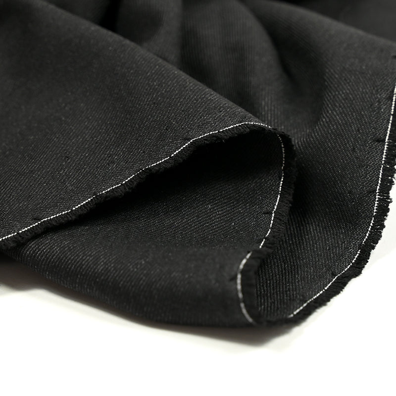 Sergé fin polyviscose noir