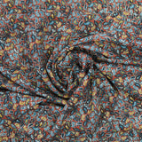 Microfibre imprimée lurex nid de cachemire fond brique