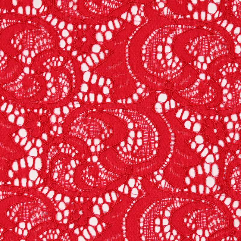 Red Flora polyester lace