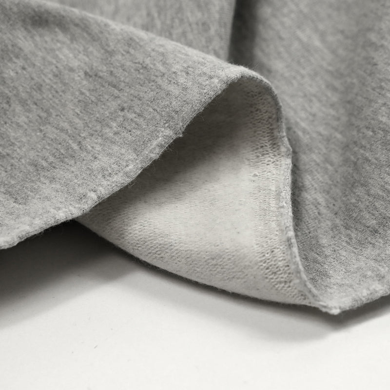 Molleton de coton french terry doux gris chiné