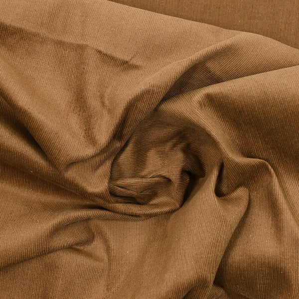 Velours de coton côtelé 1mm marron