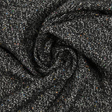 Laine mélangée noir et blanc moucheté multicolore