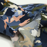 Printed viscose Green, pink and blue camouflage