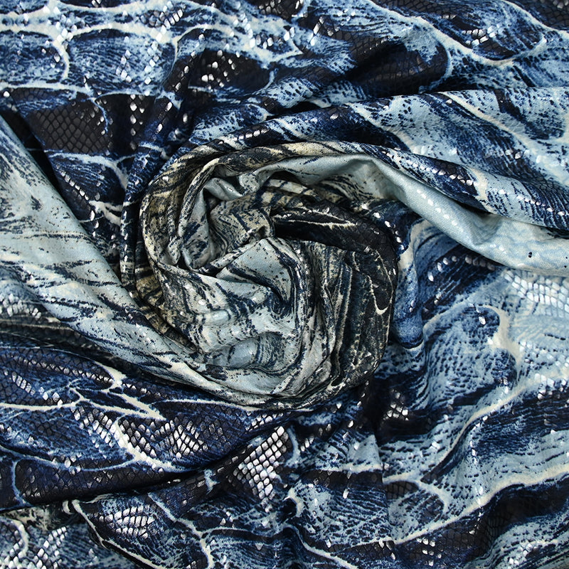 Jersey de polyester python fond marine