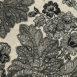 Polycotton printed flowers in black arabesque