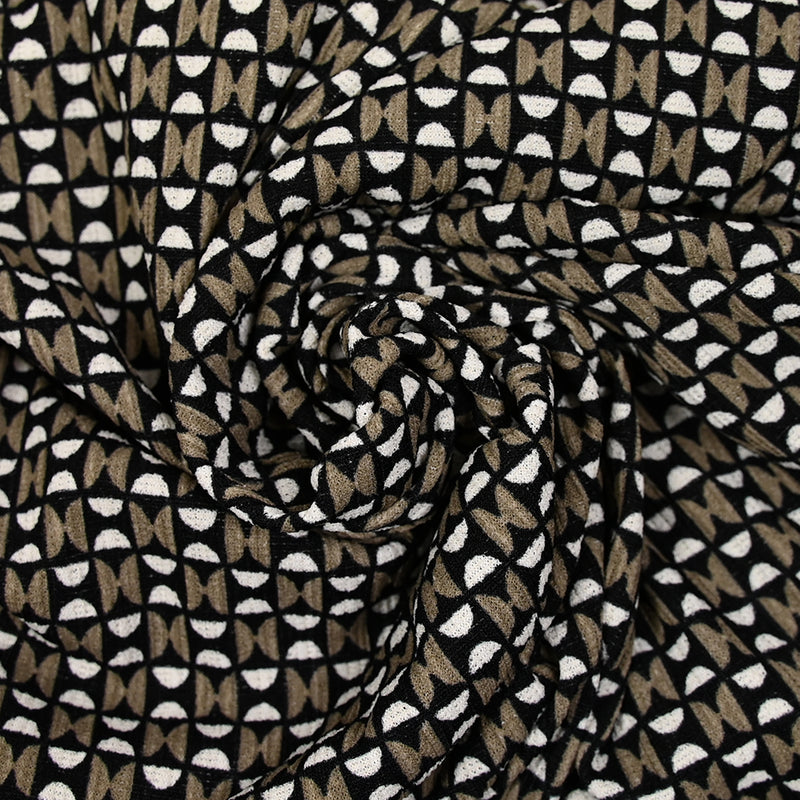 Maille de polyester sablier marron et noir