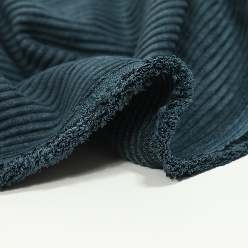 Velours côtelé polyester TL bleu acier