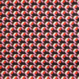 Satin de polyester imprimé immersion graphique rose et rouge