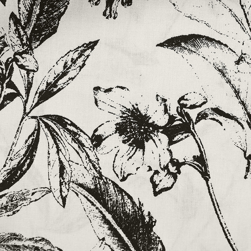 Popeline de coton imprimée Céleste noir fond blanc