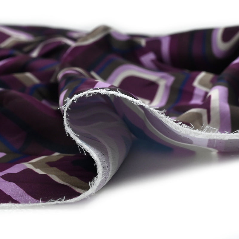 Satin de polyester losange arrondi violet et bordeaux