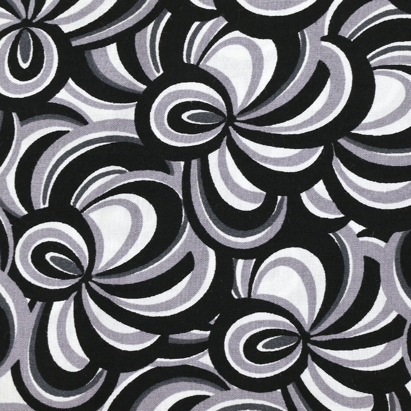 Impresión abstracta en blanco y negro Viscose