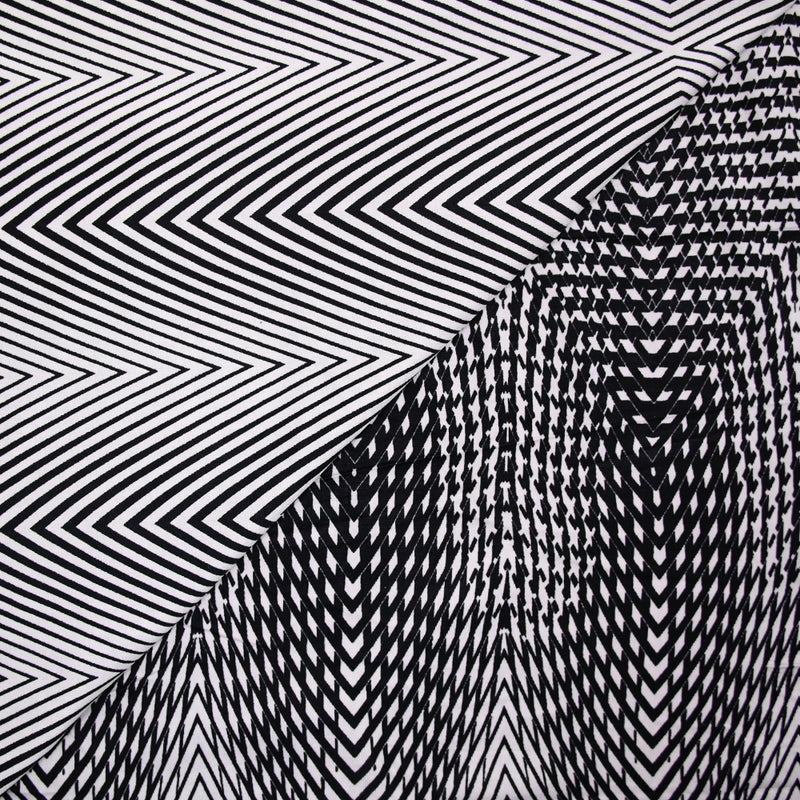 Jersey polyester optique noir et blanc
