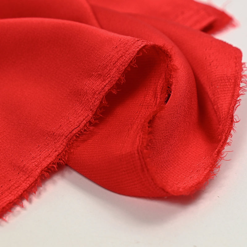 Crêpe satin de polyester rouge