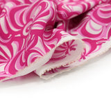 Viscose imprimée abstrait fuchsia et blanc