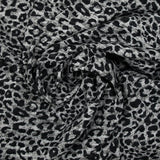 Maille fine polyviscose léopard gris et noir