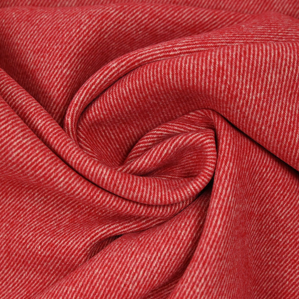 Sergé de laine mélangée rouge et blanc