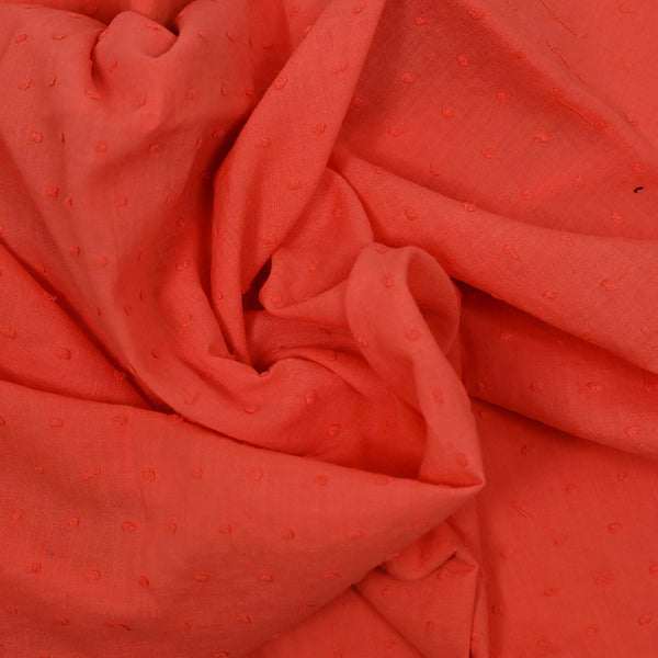 Voile de coton Plumetis TM corail