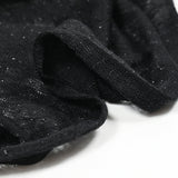 Maille de polyester rayures lurex fond noir