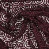 Dentelle polyester Laura festonnée rouge bordeaux